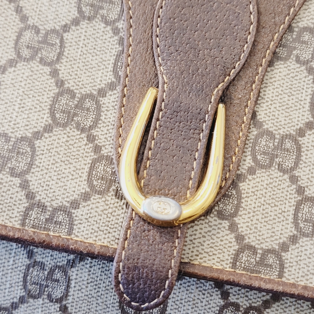 GUCCI Flap Crossbody Clutch GG Monogram Bag Vintage - Picture 13 of 16